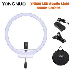 YongNuo YN608 светодиодный Selfei студия кольцо света 5500 K Беспроводной удаленного видео светодиодный свет CRI> 95 лампа для фотосъемки + Мощность