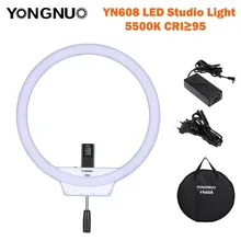 YONGNUO YN608 LED selfei студия кольцо света 5500 К Беспроводной удаленного видео света cri> 95 фото лампы + Адаптеры питания + сумка