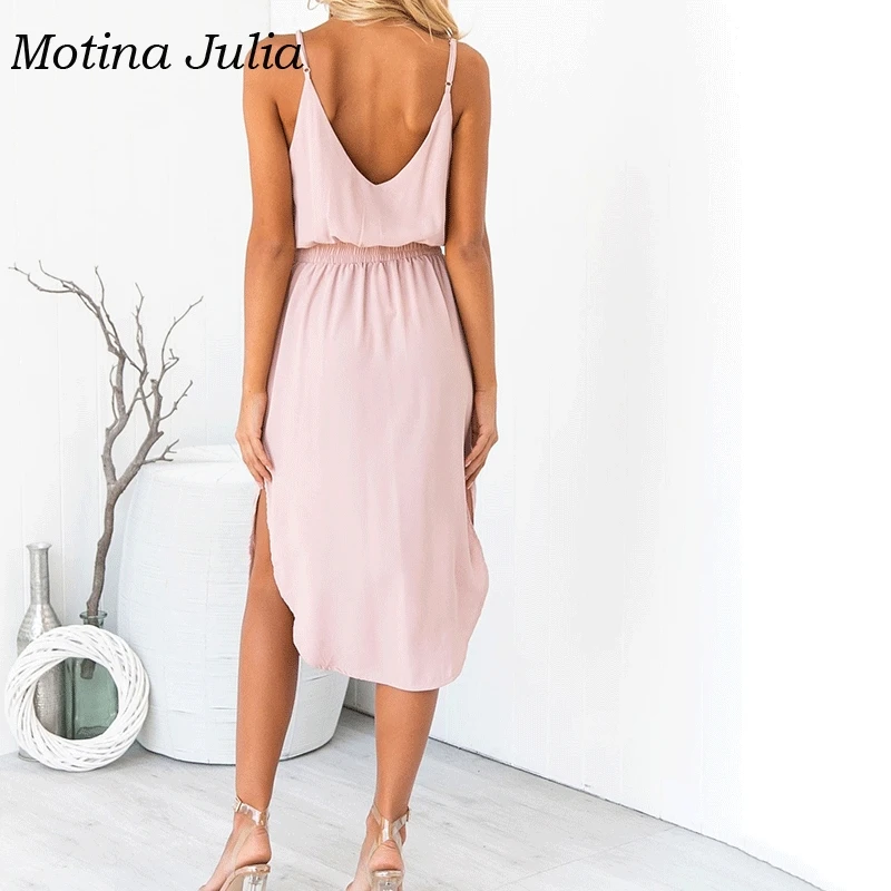 Motina Julia 2019 летнее шифоновое платье Вечерние Клубные Бохо платья с бантом уличная