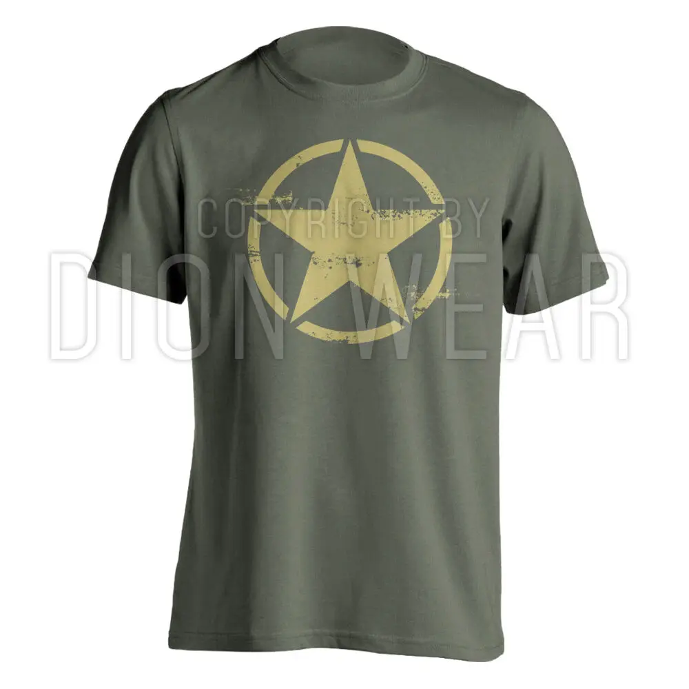 

Army Star Distressed Military Wwii Vietnam Jeep Offroad 2019 Fashion Round Neck Clothes Casual Tops Tees Shirt