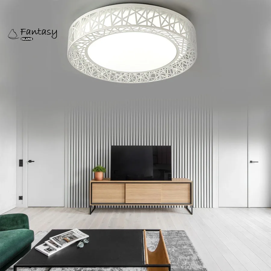 

Fantasy Island Nest LED Ceiling Light Bird Nest Round Lamp Modern Fixtures For Living Room Bedroom Kitchen Round Ceiling Light