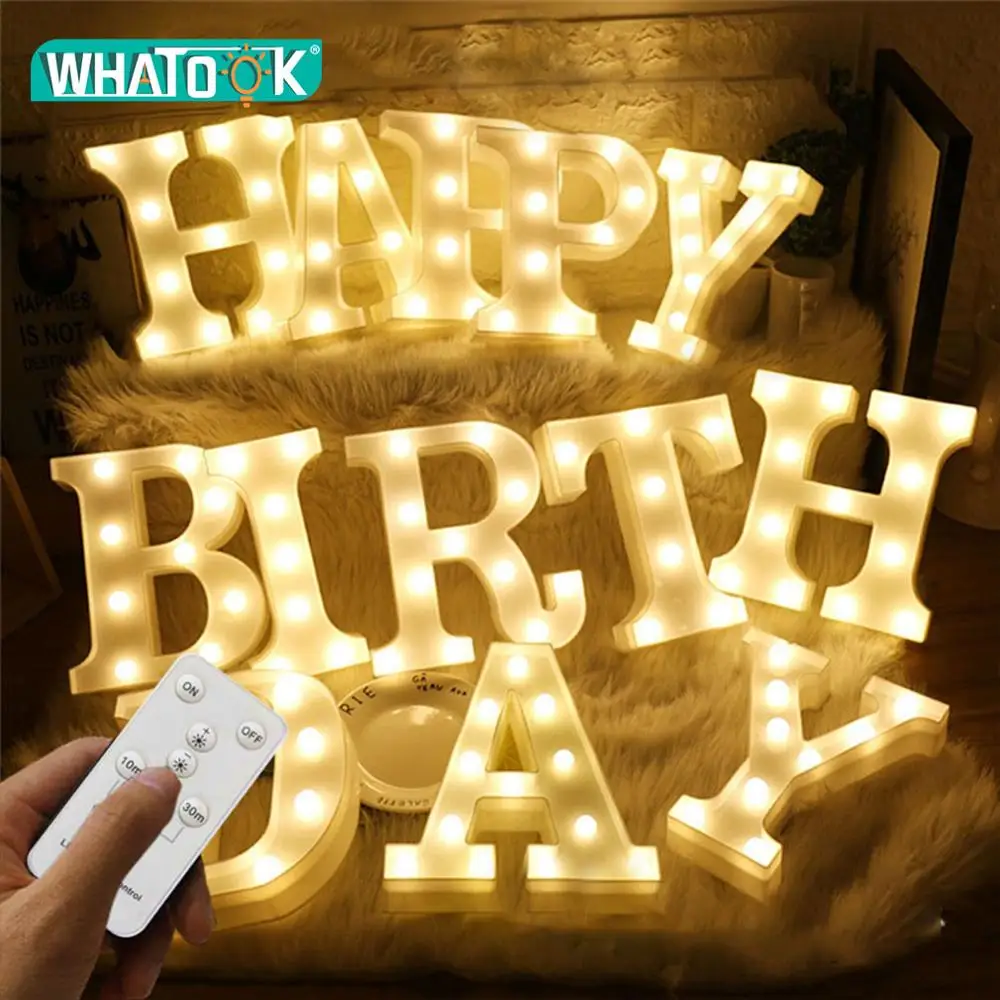 

LED Letter night Light 3D Alphabet free combination lamp Wireless Timer Remote Control Dimmable Christmas Wedding Birthday Lamp