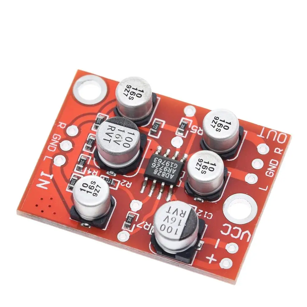 Шэньян 1 шт. DC 5V 15V 12V AD828 Стерео предусилитель Мощность усилитель плата усилителя
