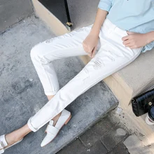 CTRLCITY Джинсы бойфренда для женщин Новая мода стиль женские Джинсы Свободные отверстия джинсовые шаровары рваные джинсы женские