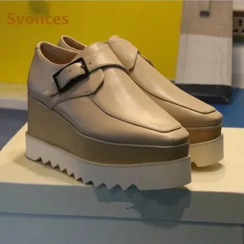 

Flats Platform Designer Shoes Woman Thick Bottom Women Casual Shoes Solid Fashion Buckle Brand Luxury Zapatillas Height Shoes