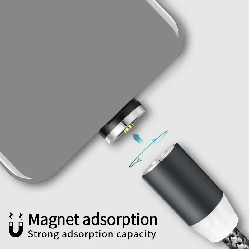 Магнитный кабель для быстрой зарядки Micro usb type-C, 3 в 1, для iPhone, samsung, Xiaomi, USB-C, телефона, магнитный пылезащитный шнур, зарядное устройство, 1 м, 2 м
