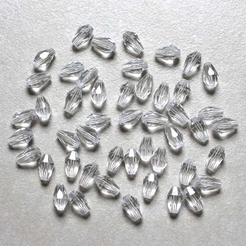 

Shangquan 100pcs Teardrop Beads Austria Crystal Beads Waterdrop Beads Loose Spacer Bead for DIY Jewelry Making 8x5mm