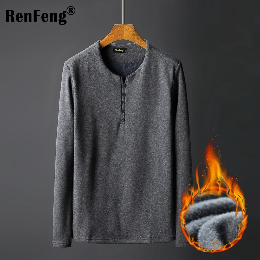 Winter Thermal Sweatshirt Men Long Sleeve Top T Shirt Thick Underwear Mens Button Fitness Hoodies Warm Clothes Brand Men's 2018 (1)