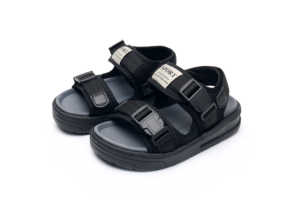 Apakowa/спортивные сандалии для маленьких мальчиков с открытым носком и застежкой-липучкой; спортивные сандалии с регулируемой застёжкой; детские сандалии для прогулок; летние туфли с пряжкой