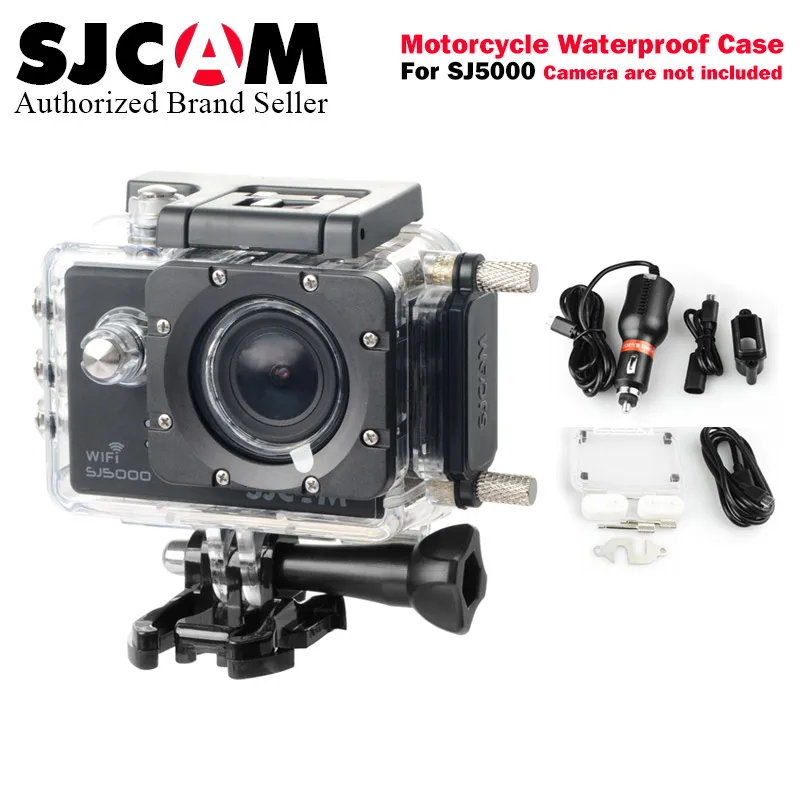 Goede SJCAM SJ5000 Motorfiets Waterdichte Case voor SJ5000 SJ4000 Cam Opladen shell voor sj cam SJ5000X Elite Actie Camera Accessoires