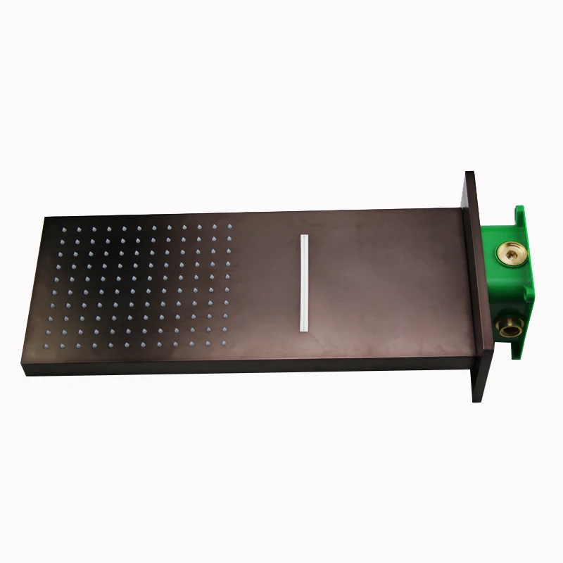 Oil Rubbed Bronze Shower Faucets Set Rainfall Waterfall Shower Heads ORB Bathroom Showers Wall Mounted Rain Hand Hold Shower