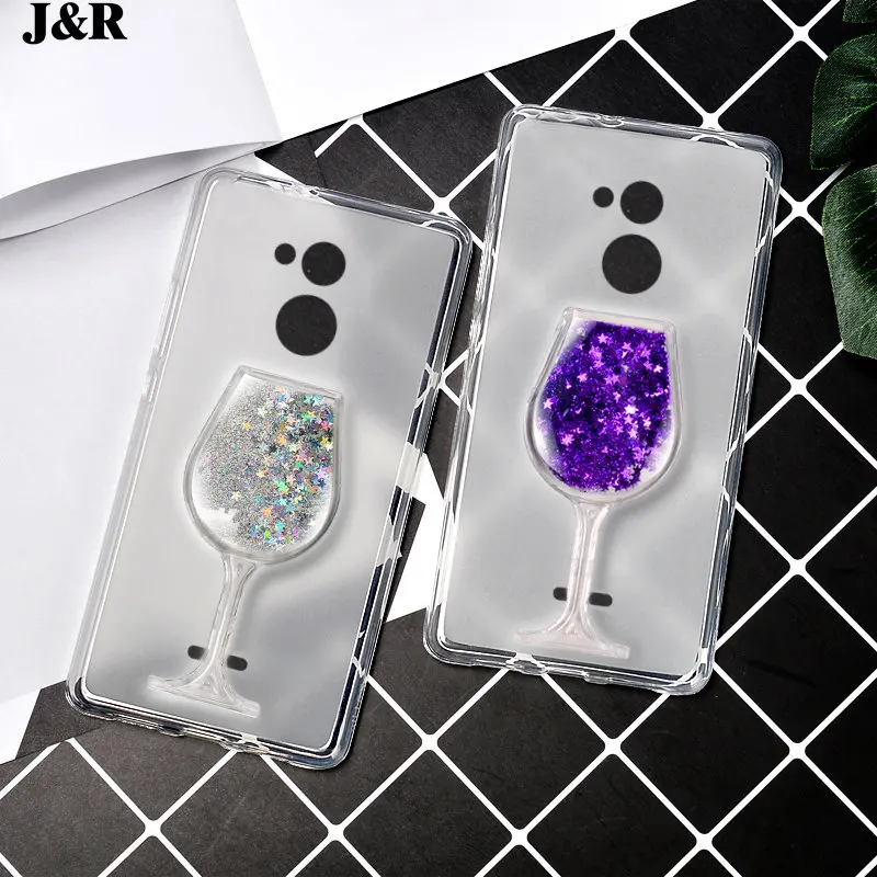 Case For China Mobile A3S M653 Soft TPU 3D Liquid Star Cover For ChinaMobile A3S Quicksand Dynamic Glitter Wine Glass Silicone