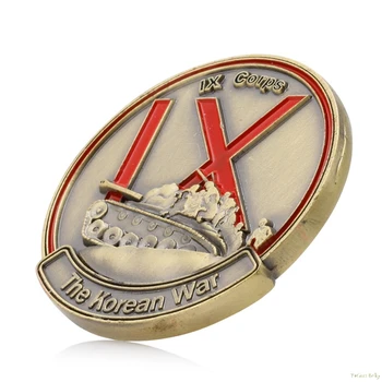 

Gold Plated The Korean War 38th Parallel IX Corps 1950-1953 Commemorative Coin Noncurrent Coin Aug22_18