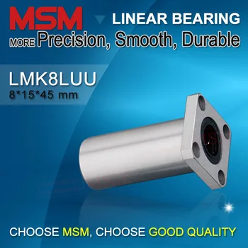 

MSM Square Flange Linear Bearings Long 8pcs LMK8LUU Shaft Bushings 8mm Linear Motion Sliding CNC Parts 3D Printer Parts LMKL8UU
