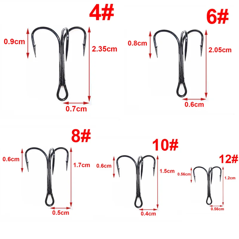 150 шт 35647 высокоуглеродистой стали тройные рыболовные крючки черные круглые изогнутые тройные жесткие искусственные приманки ложка рыболовные Крючки набор с коробкой