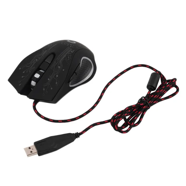 Ultra-precise Scroll Wheel Special Feel Good 5500DPI Optical Colorful LED flashing Wired Game Gaming Mice Mouse for Laptop PC