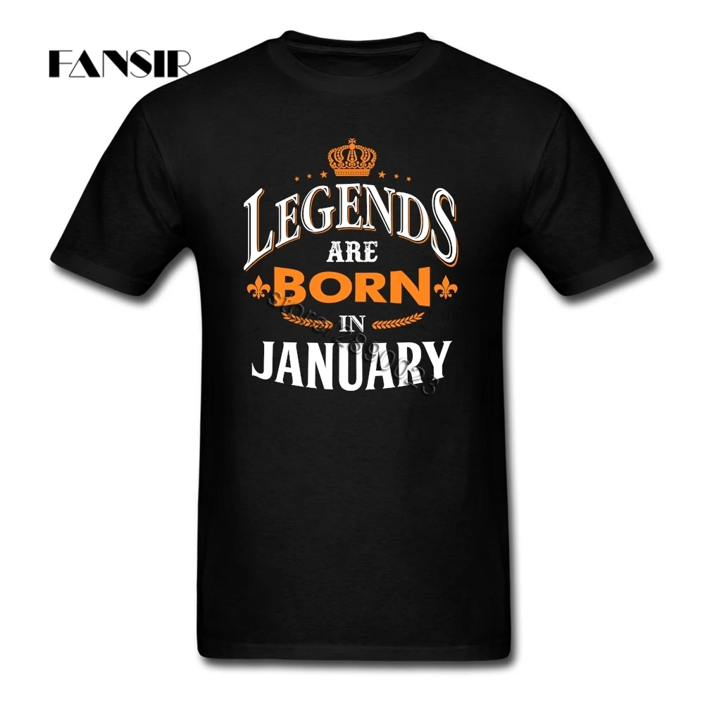 Men T Shirts 2020 Summer Fashion Custom Cotton Short Sleeve Tshirt Legends Are Born In January Group Clothes Tops | Мужская одежда