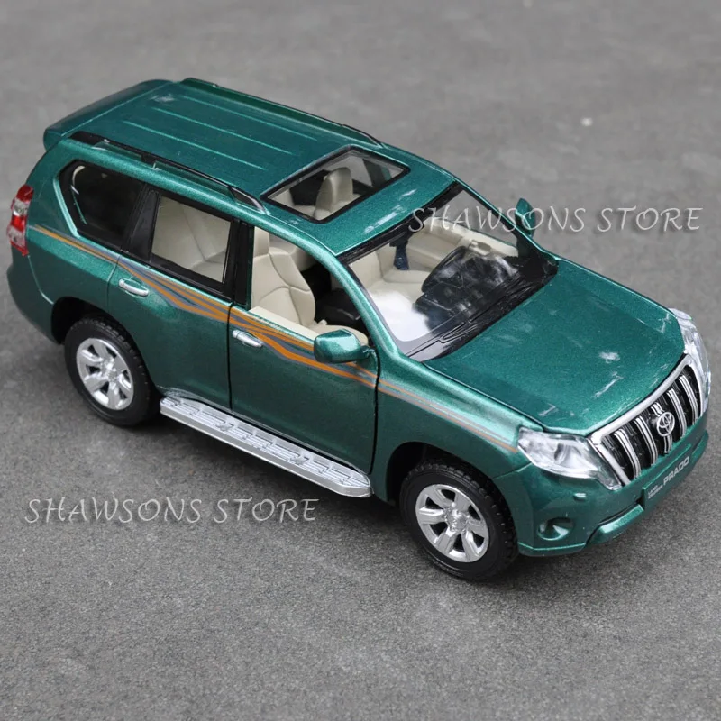 1:32 Scale Diecast Metal Car Model Toyota Land Cruiser Prado Suv Replica Pull Back Toy With Sound &Amp; Light