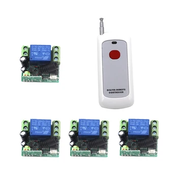 

Brand New DC 12V 10A Relay 1CH Wireless RF Remote Control Switch 1 Transmitter 4 Receiver Working Modes Self-locking 4064
