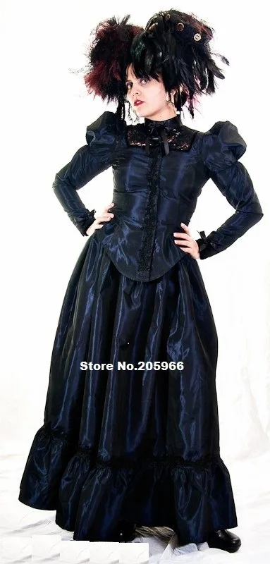 custom made plus size steampunk taffeta and black lace victorian dressgothic dresshalloween costume - Halloween Costumes Victorian custom made plus size steampunk taffeta and black lace victorian dressgothic dresshalloween costume - Halloween Costumes Victorian