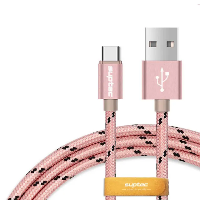SUPTEC 2 м 3 м usb type-C кабель для samsung S9 S8 Note 9 2.4A зарядное устройство Быстрая зарядка type-C кабель для huawei Xiaomi Oneplus 5 6 6t - Цвет: Rose gold
