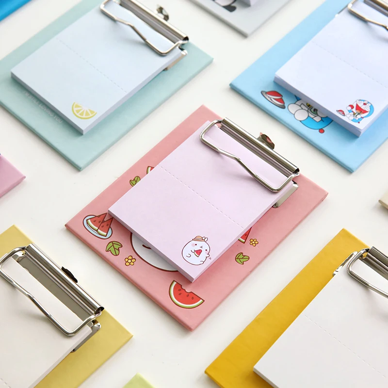 

Cartoon Panda Fruit Stickers Memo Pad Sticky Notes With Metal Clipboard Kids Kawaii Stationery Office & School Supplies
