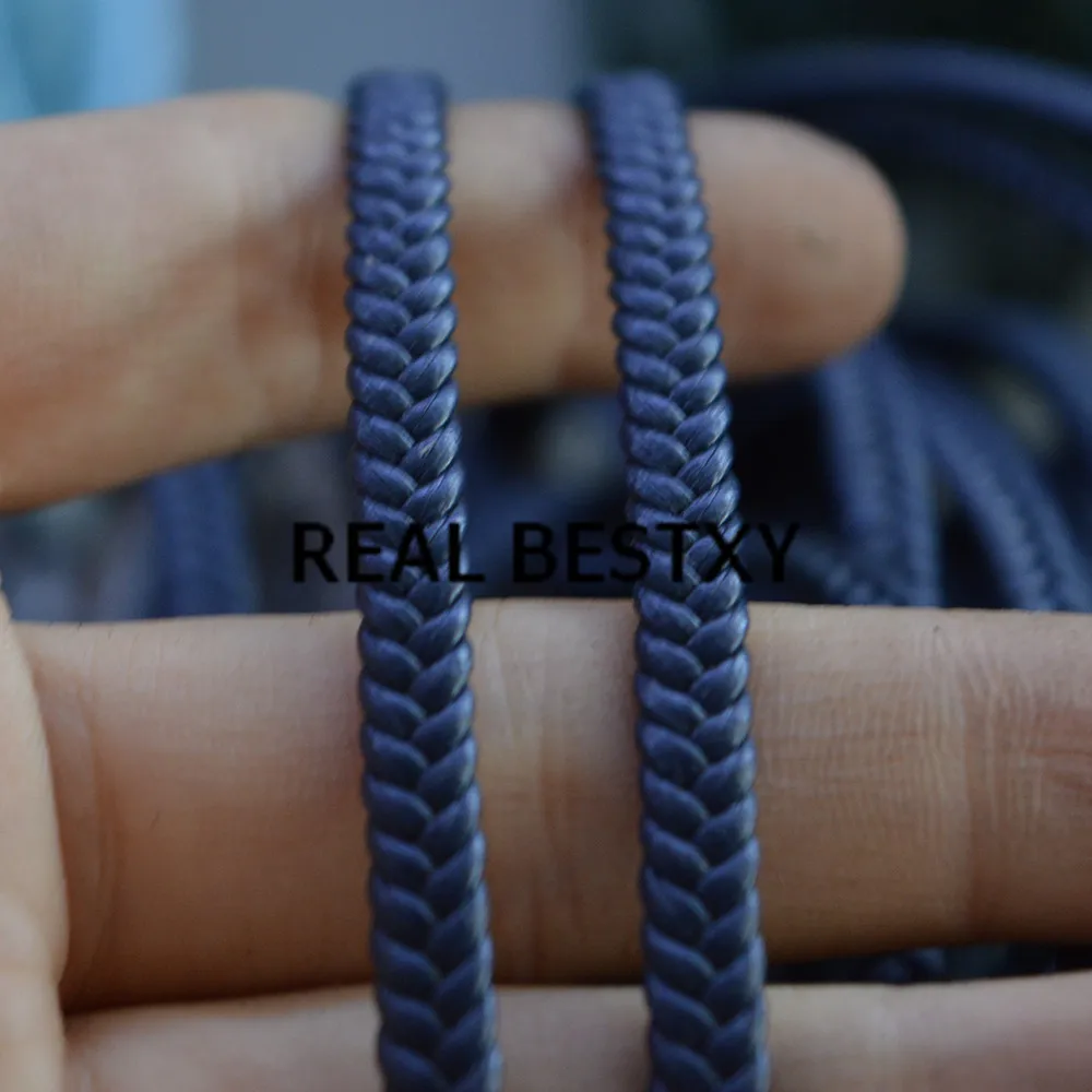 

REAL BESTXY 5m/lot blue Braided leather Cord DIY pigtail leather rope String Packing Rope Thread Jewelry Findings Accessories