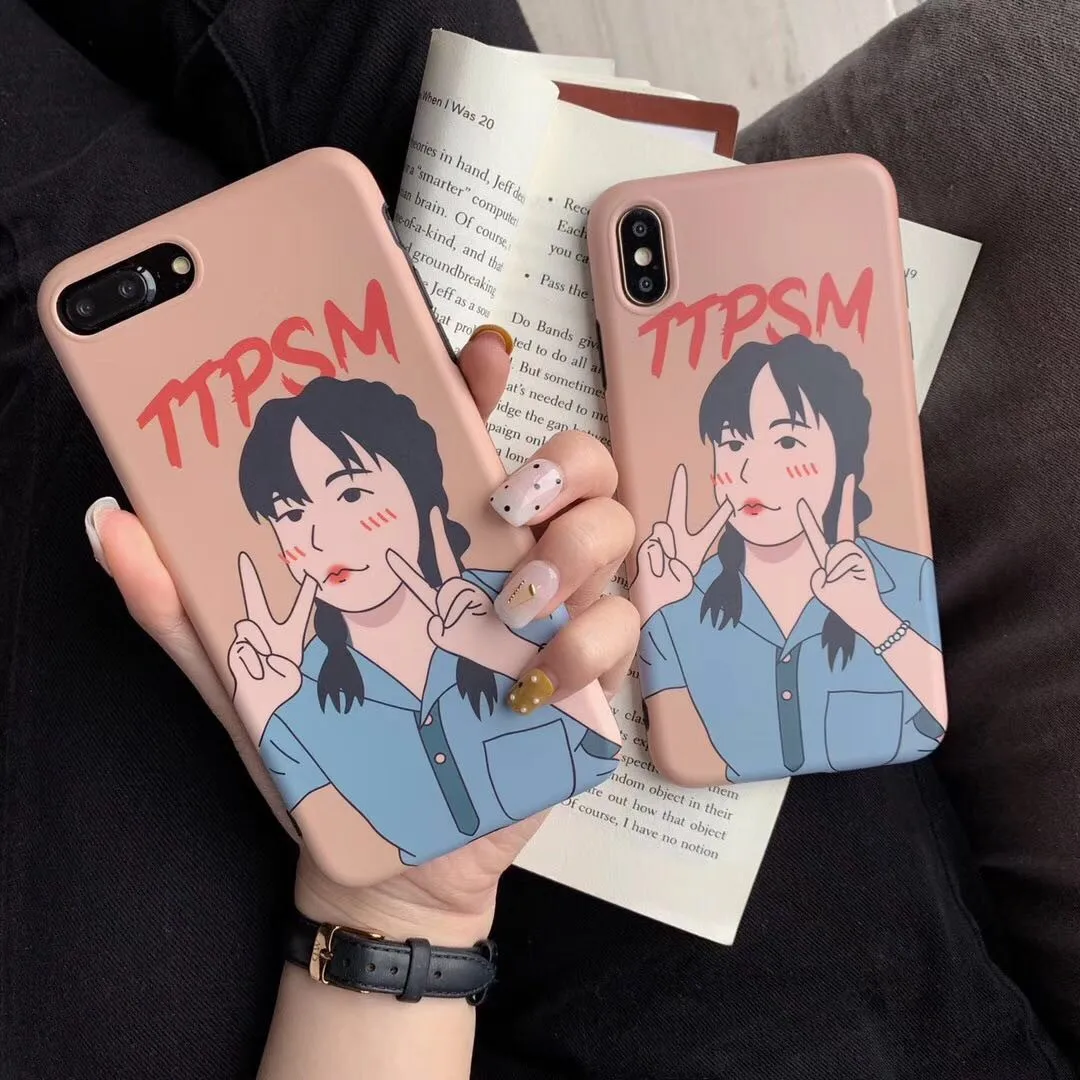 fashion funny Girl phone case for iPhone 6 6s 7 8 plus X XS XR max Cover Cute chic IMD soft shell cases capa |