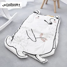 QNBHR тканевый художественный игровой коврик в горячем стиле, детское одеяло, игровой коврик с изображением кролика, енота, полипропиленовый хлопковый наполнитель, безопасный и удобный