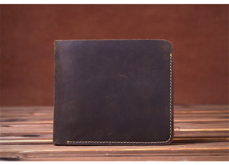 LEACOOL, Винтажный Мужской кожаный кошелек на молнии с карманом для монет, ручная работа, короткий кошелек из натуральной кожи для мужчин, креативный дизайн