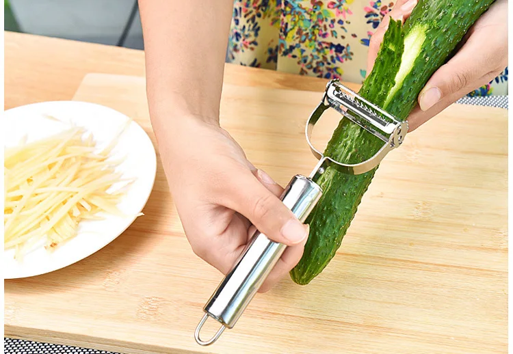 Нож для чистки и нарезки соломкой из нержавеющей стали резак для фруктов овощей Peele машина для измельчения картофеля двойная строгальная терка для кухни инструменты