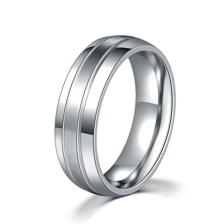 Золотое серебряное кольцо из нержавеющей стали, кубический цирконий, обручальное кольцо для пары, модное обручальное ювелирное изделие, качественный подарок для женщин и мужчин - Цвет основного камня: Silver without stone