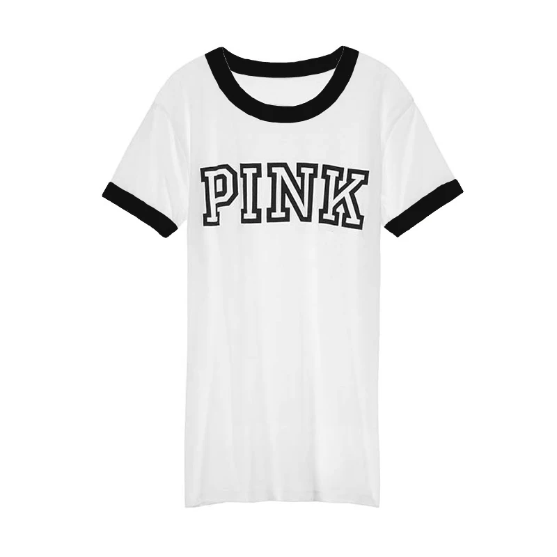 Vs Love Pink T Shirt Women Summer Beach Sexy Harajuku Friends