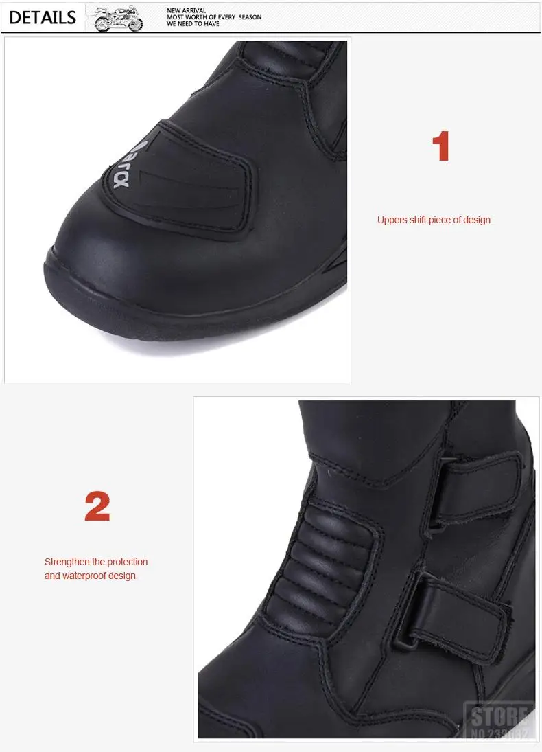 Genuine Black Leather Waterproof Motorcycle Boots »
