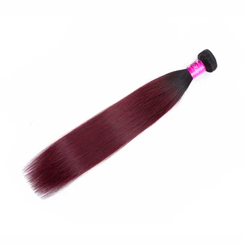 

ARIEL Ombre Mongolian Straight Hair Weave Bundles 1B Burgundy Ombre Human Hair Bundles 1b 99J Red Non Remy Human Hair Extensions