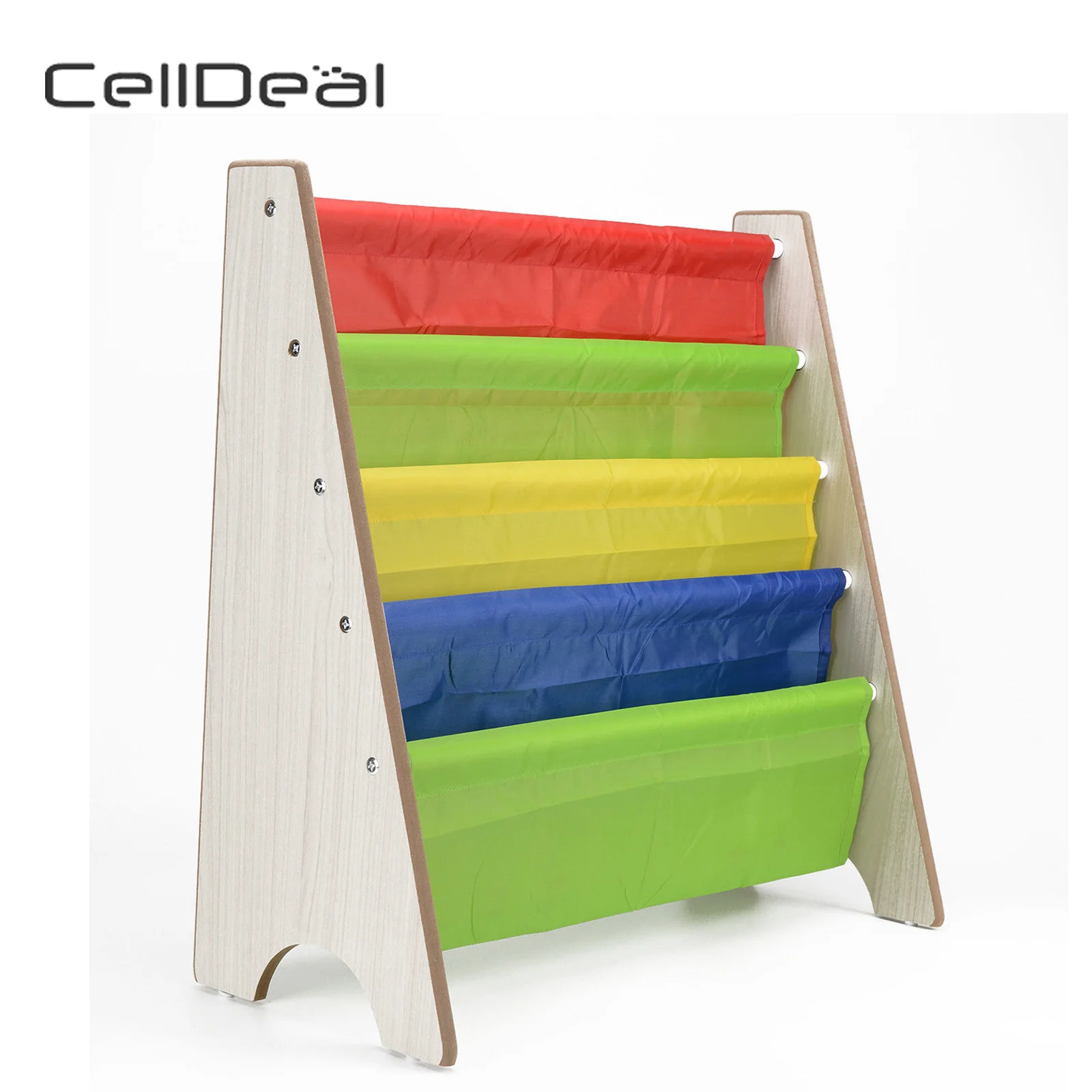 

CellDeal Children Book Storage Rack Bookcase Bookshelf Tidy Bedroom Playroom Floating Shelf Bookcase Book Storage Ladder Shelf