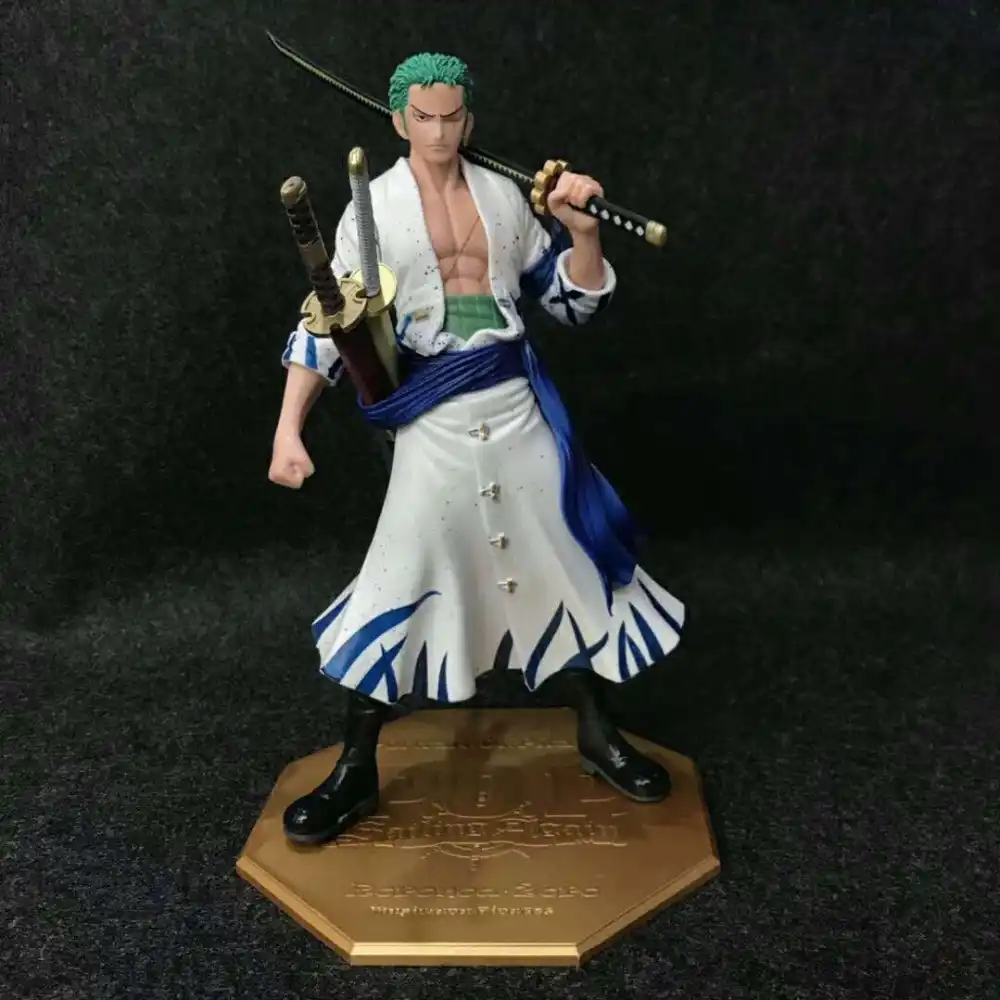 アニメワンピースパイレーツロロノア ゾロ白スーツ版 Pvcアクションフィギュアコレクタブルモデル子供のおもちゃ23センチメートル Null Aliexpress