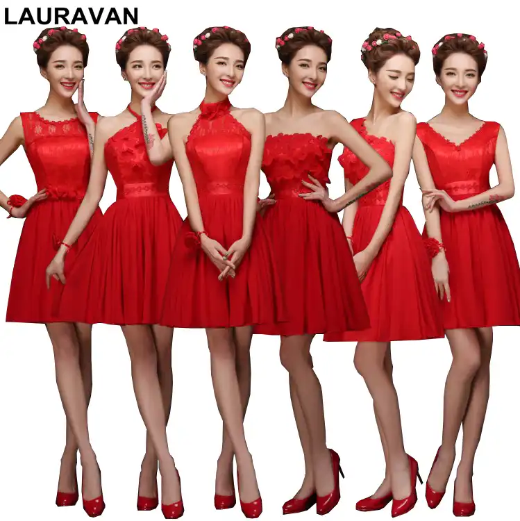 girls red bridesmaid dresses