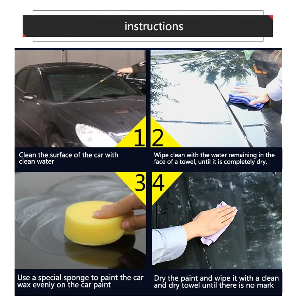 Carnauba Car Wax 300g Crystal Hard Wax Crystal Plating Set Hard Glossy Paint Care Coating Tiny Scratch Repair car wax