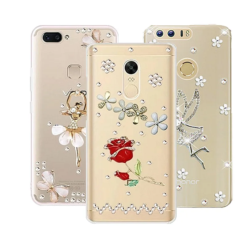 

Glitter Transparent Phone Case for Huawei P Smart Plus Nova 2 2s P20 Pro Honor 7a pro Rhinestone case for Nova 3i 3 Bling Shell