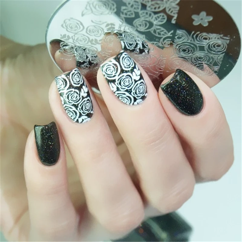 BORN PRETTY Rose Flower шаблон для стемпинга нейл арта на День святого Валентина печатная