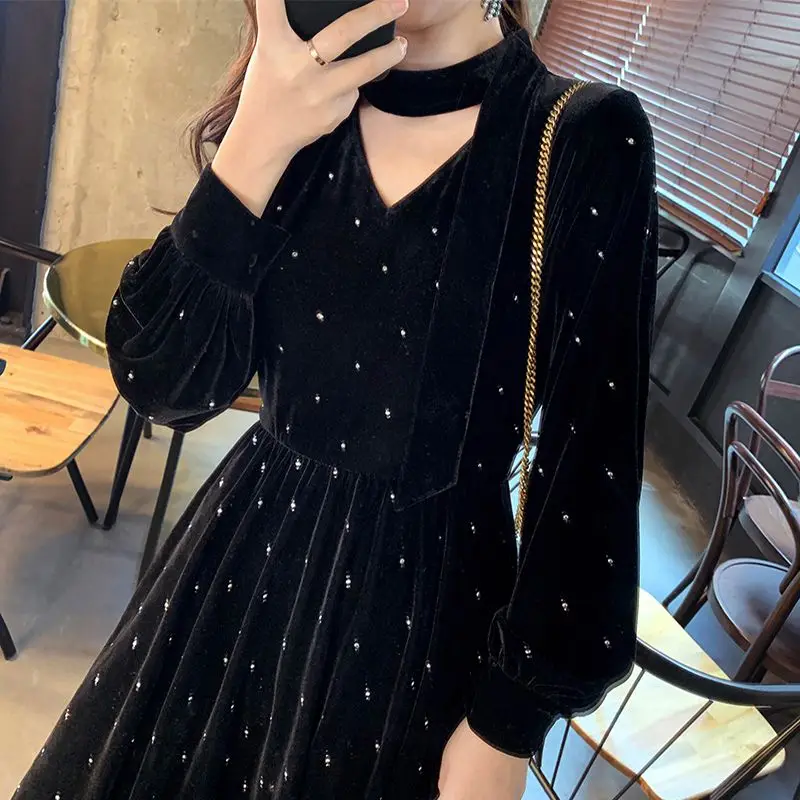 

Maternity Dress Nursing Breastfeeding Dress Pregnancy Clothes Spring Long Sleeves Black Dot Slim Women Pregnancy Dresses