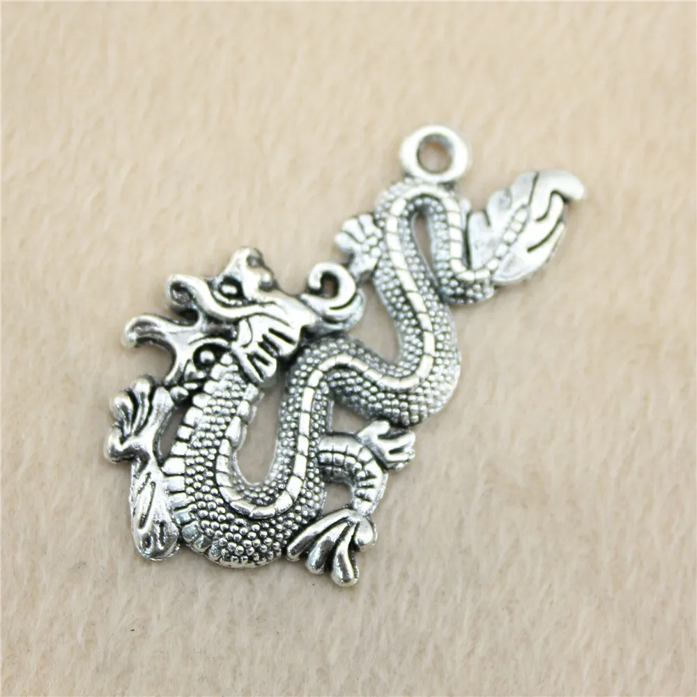 

13pcs/lot 54*33mm ancient silver Dragon charm Pendants DIY jewelry for bracelet necklace earring