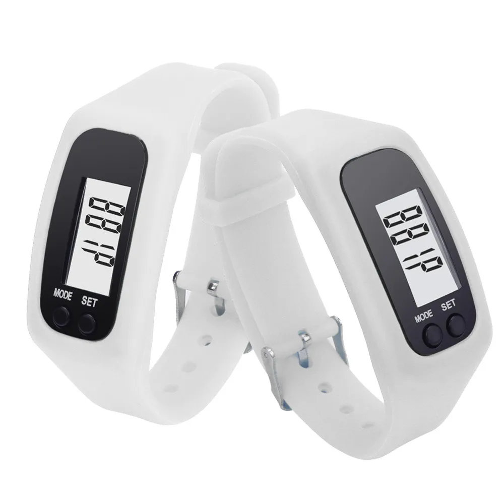 

Digital LCD Silicone Wirstband Neutral Pedometer Run Walking Step Distance Calorie Counter Wrist Women Men Sport Fitness Watch&A