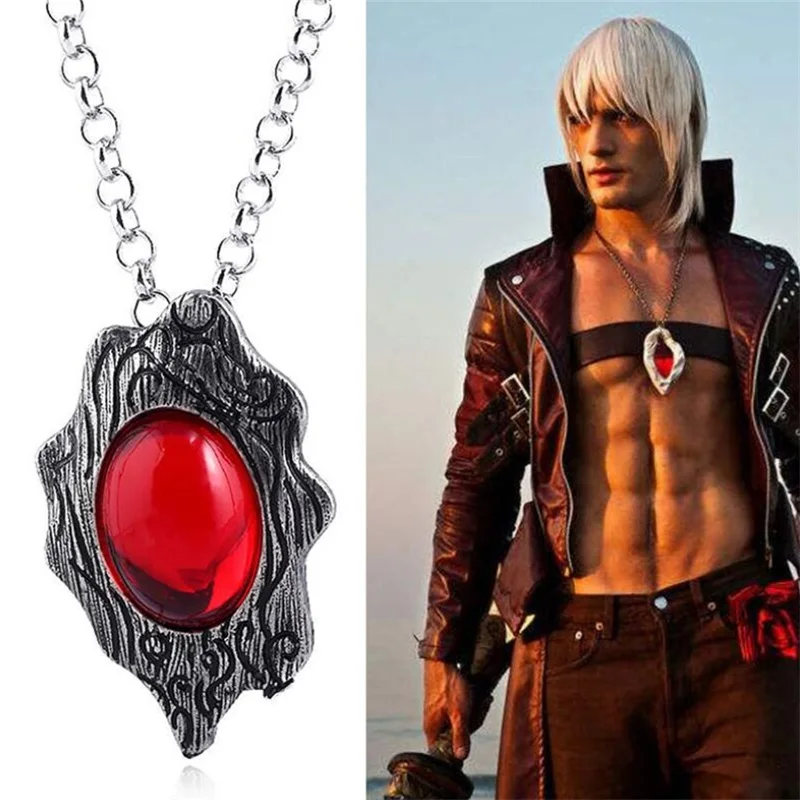 

Game Devil May Cry 5 Red Crystal Cosplay Pendant Necklace Jewelry Prop