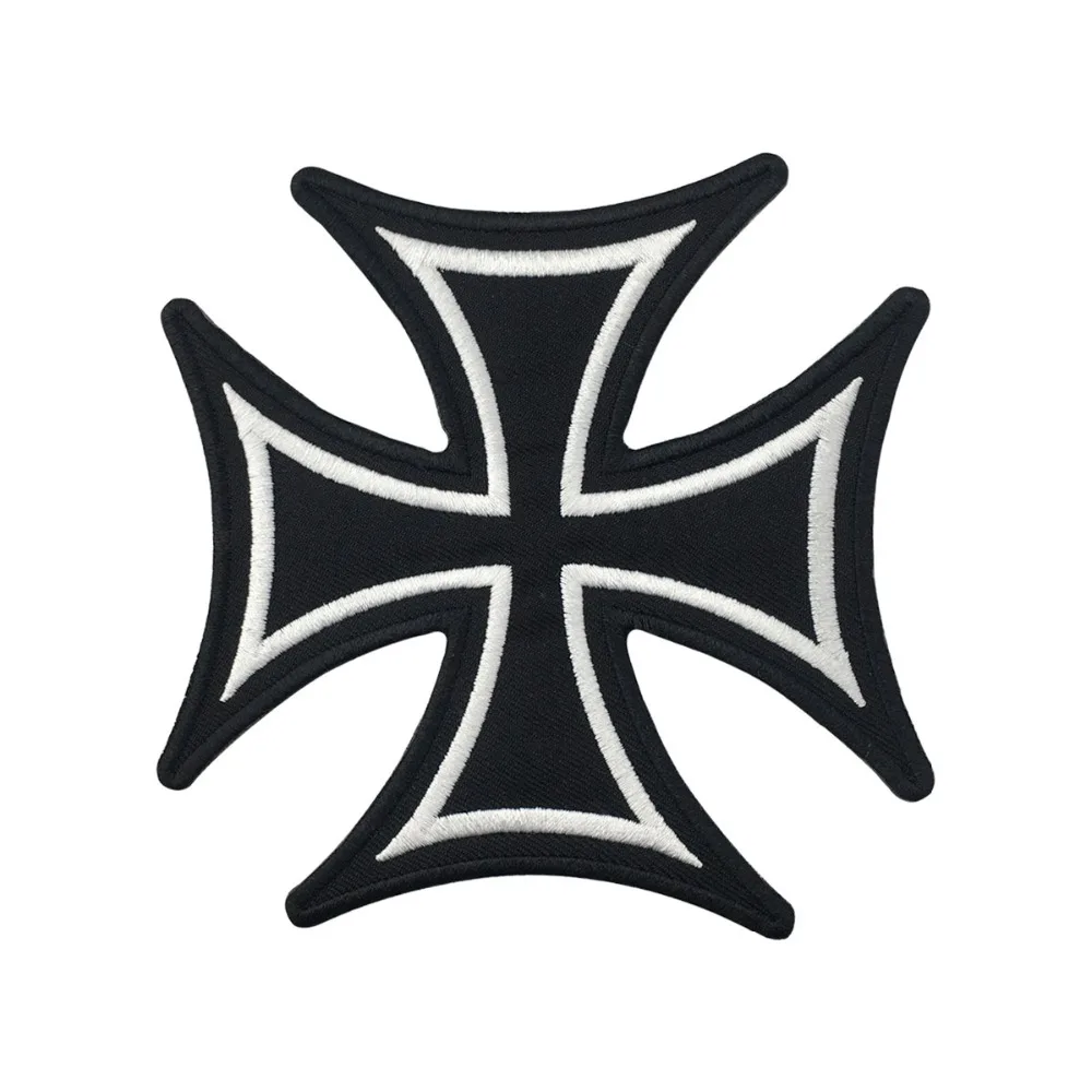 2018 Hot Sell Black Cross Embroidered Patches Fashion Cool Style For Clothing Decoration (1)