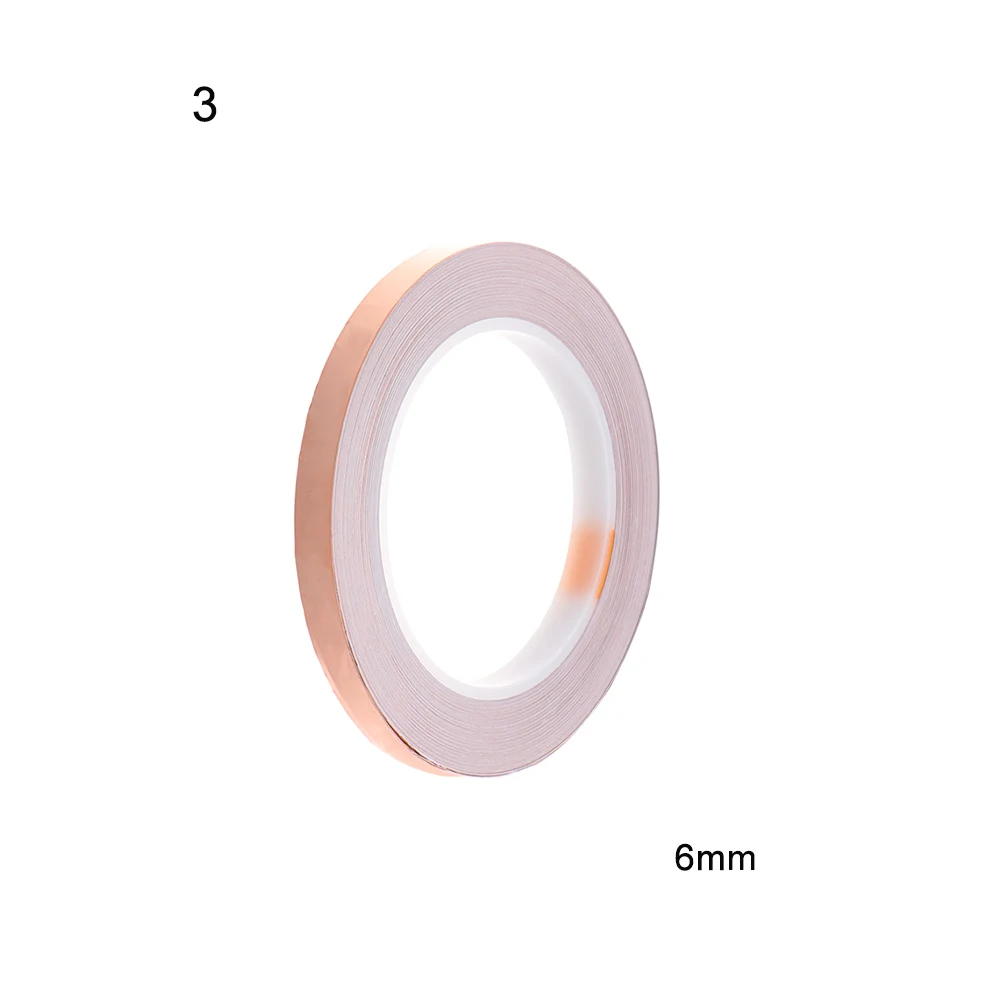1 шт. 25 метров клейкая экранирующая лента EMI теплостойкая лента односторонняя проводящая лента из медной фольги защита полосы - Цвет: 6mm