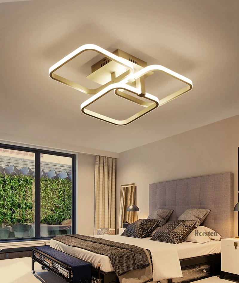 Modern Creative DIY LED Chandelier Lights Aluminum Rectangle Dimmable Ceiling Chandelier Lamp For Living Room Bedroom Home Lighting (24)