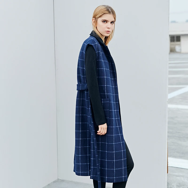 Polaris fox 2018 New Fashion Plaid Waistcoat Of women Hide Button Jacket Female sleeveless Blazer Splie Jacket Casual Outwear Coats