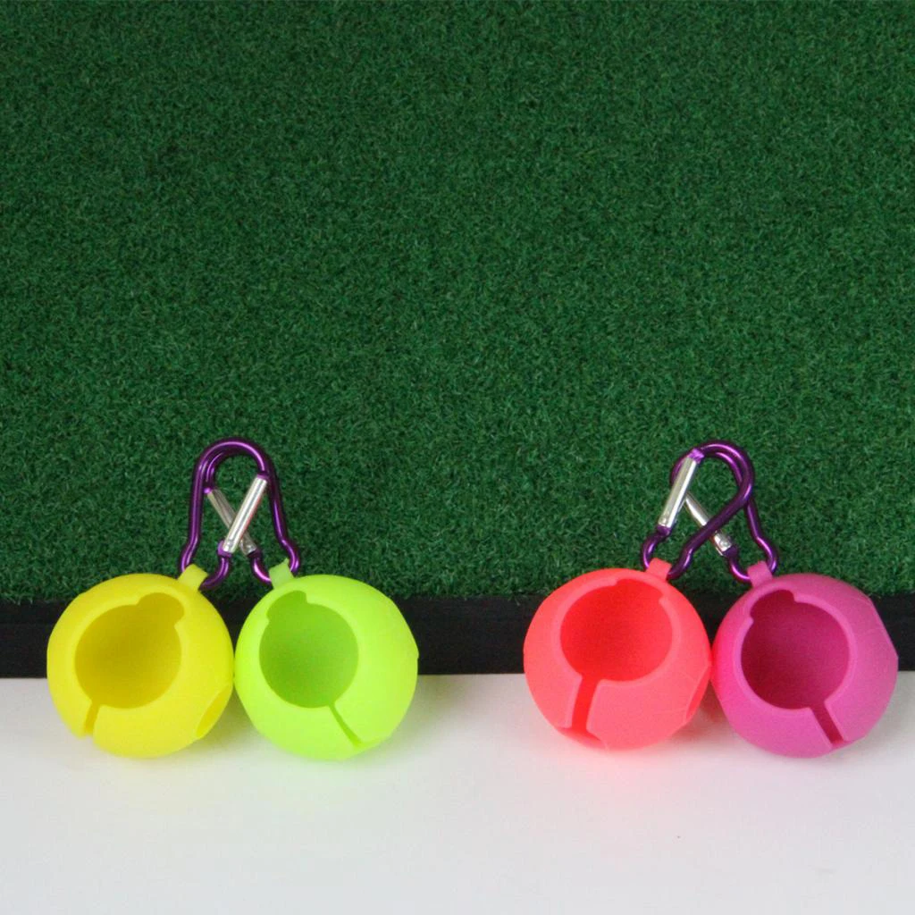 Golf Ball Holder Carrier with Belt Hanging Hook Contains One Ball Pouch On Course Training Aids